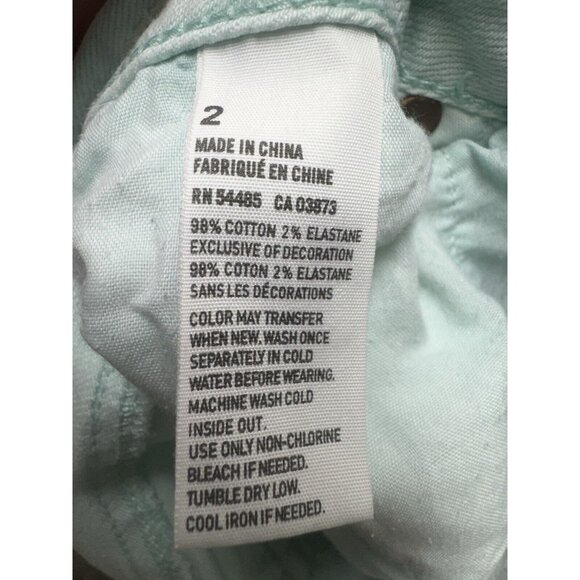 American Eagle Shorts Womens Sz 2 Cut-Off Frayed Distressed Stretch Pockets Aqua - Picture 9 of 11